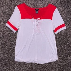 Women's Short Sleeve Red White